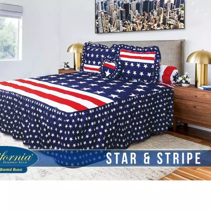 Sprei Rumbai California Star and Stripe 180x200