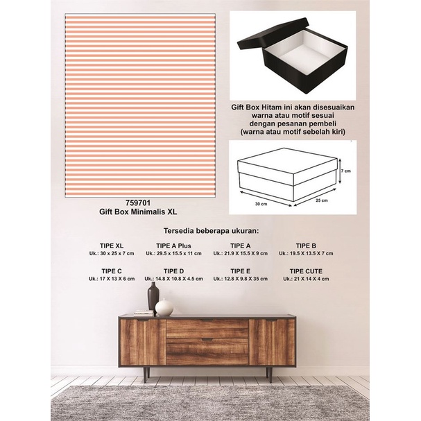 

Kotak kado/Kotak Hadiah/Box Minimalis XL-Garis Spectra SOFT PINK-A