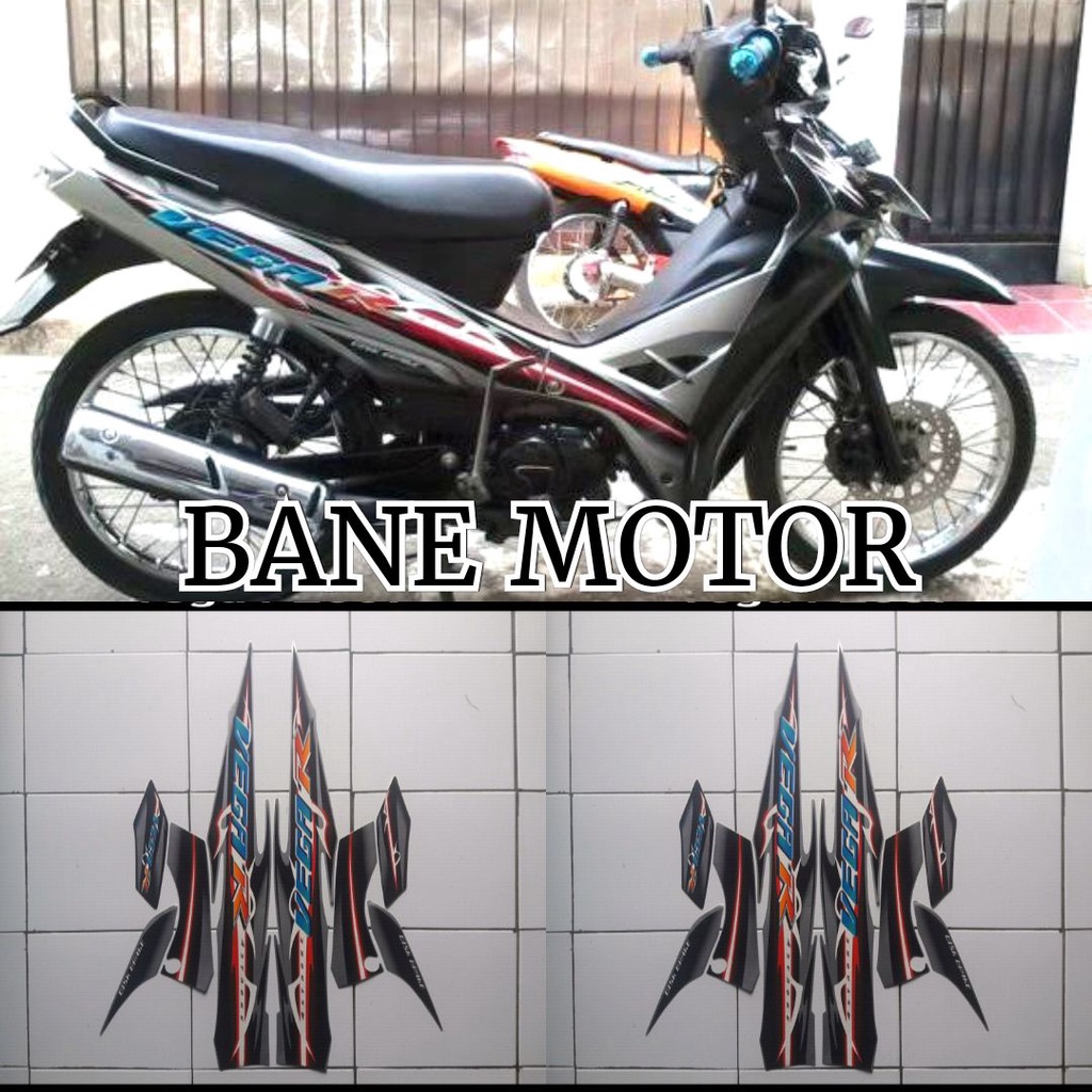 stiker body Yamaha Vega R new 2007 silver hitam - striping motor Vega R new 2007