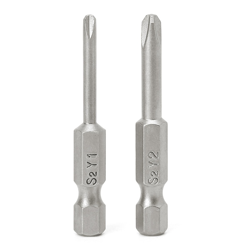 Gro 2 Pcs 50mm 1 / 4 '' Hex Shank Tri-wing Y Tip for Head Screwdriver Bits Set