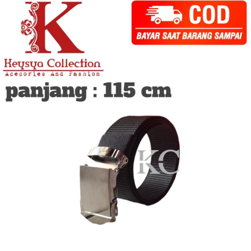 ikat pinggang pria Canvas nylon/ sabuk pria model jepit/ gesper pria Canvas nylon