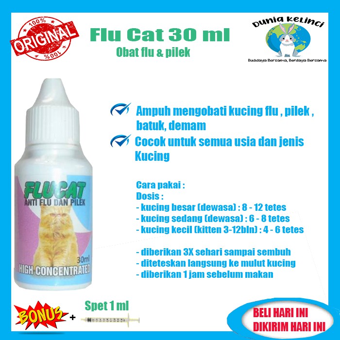 OBAT FLU BATUK DAN PILEK KUCING FLUCAT 30 ML