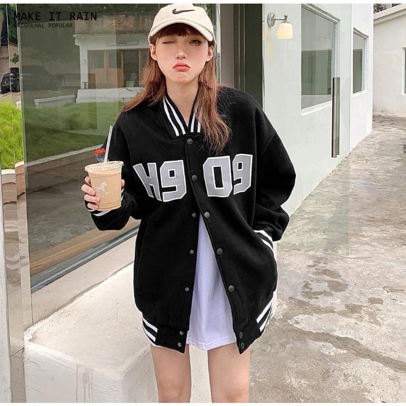 Jaket baseball premium unisex basic fashion remaja