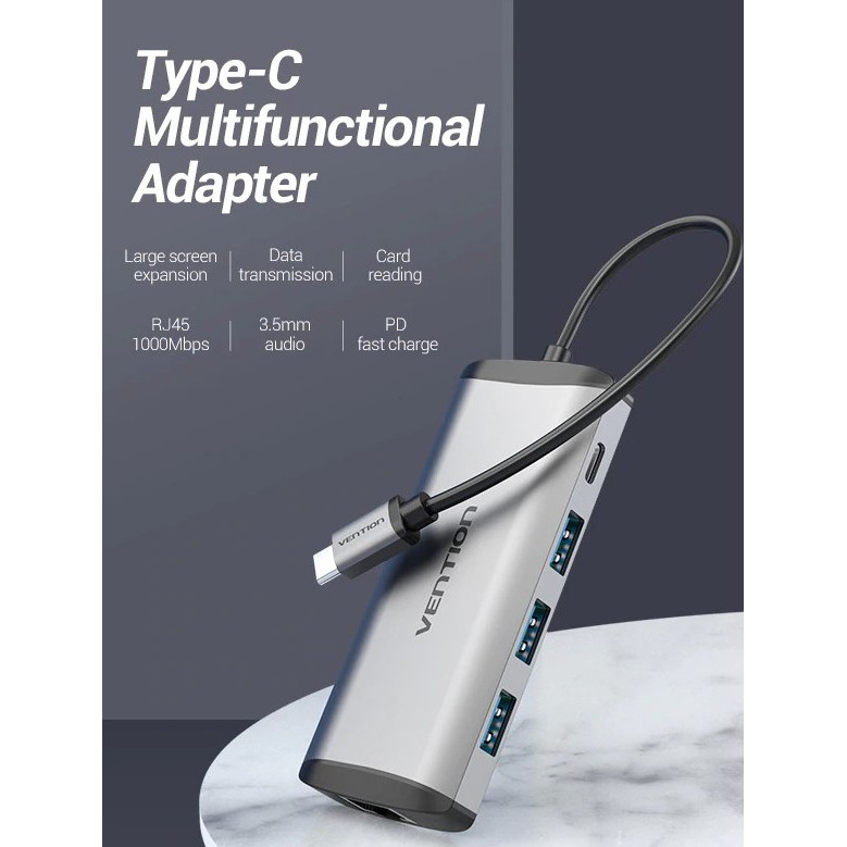 Vention Converter MultiPort Usb C Type-C Docking | Shopee