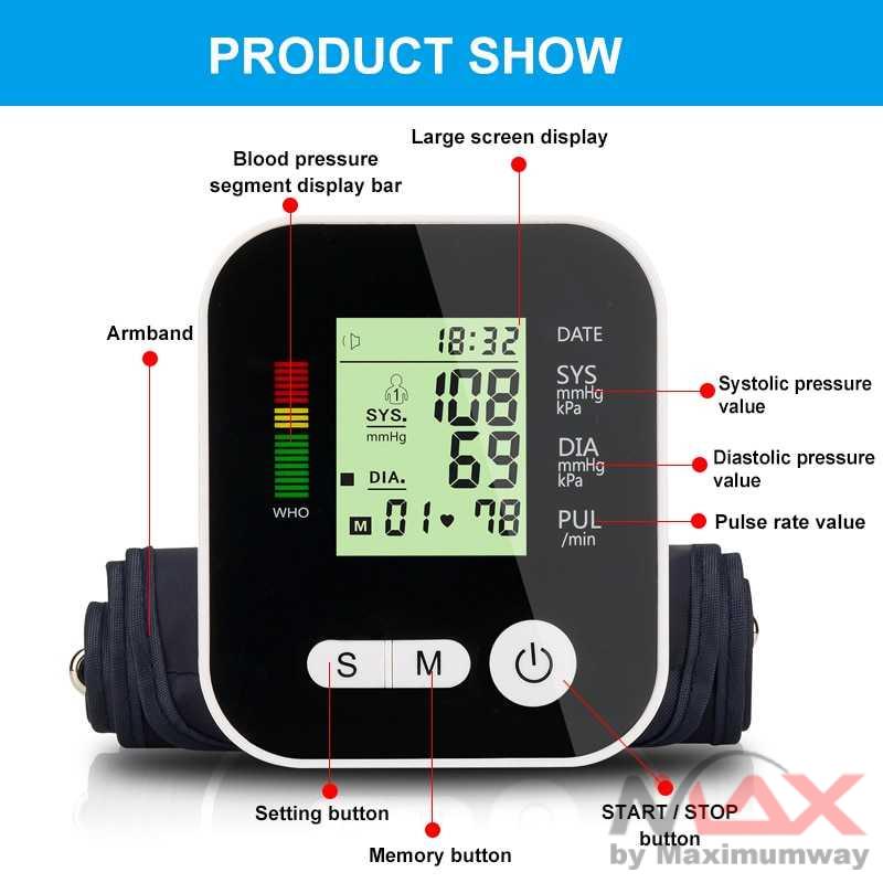 Tensimeter Digital Alat Cek Pengukur WHO Standar, Tekanan Tensi Darah Otomatis Blood Pressure Monitor TaffOmicron Pengukur Tekanan Darah Tensi Blood Pressure RAK-283 Tensimeter Digital Premium Alat Ukur Tekanan Darah - Taff Omicron