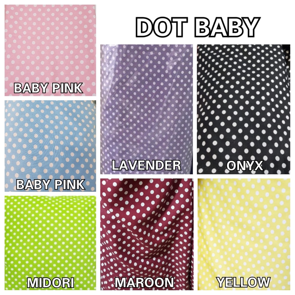 Bahan kain sprei meteran katun lokal CVC Star motif polkadot rapat dot baby / Baby Dottie