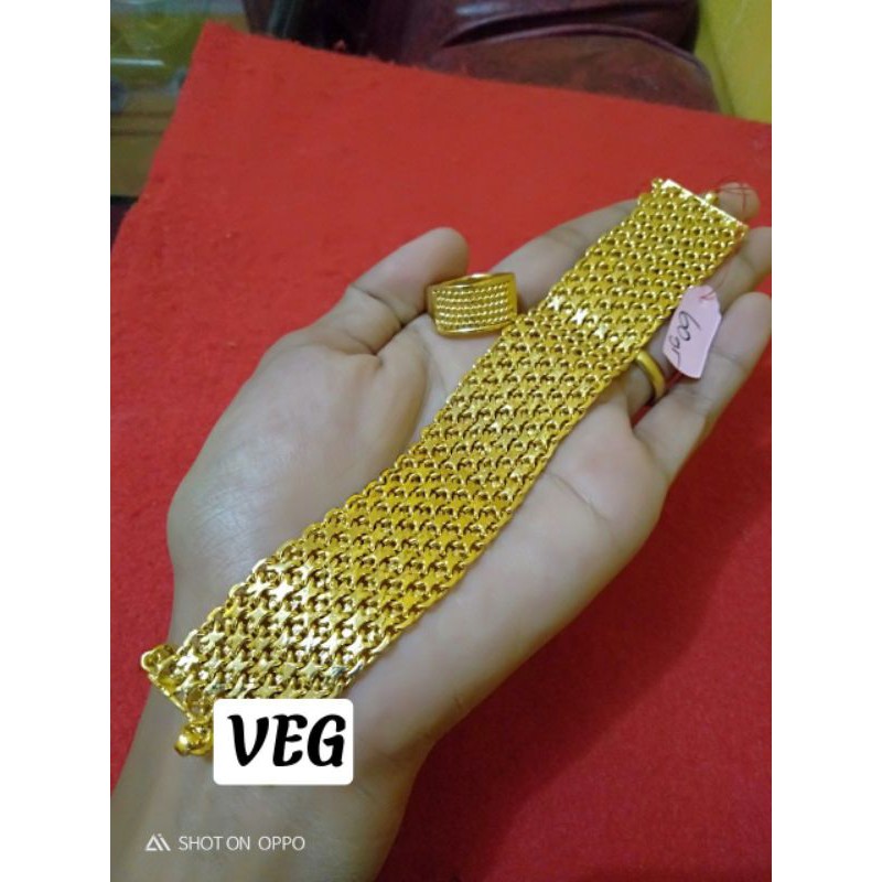 1 set gelang lapis emas 60grm+cincin