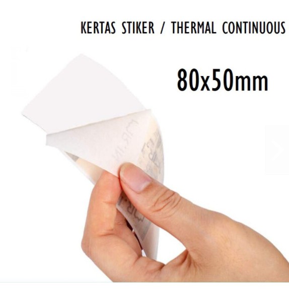 Kertas Thermal Stiker Coreless 80x50 mm Continous