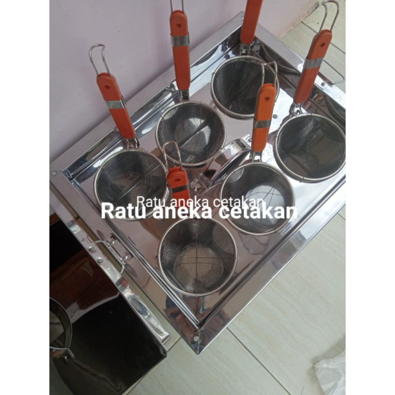 PANCI MIE STAINLES STEEL DANDANG MIE LUBANG 6 SARINGAN 6PCS