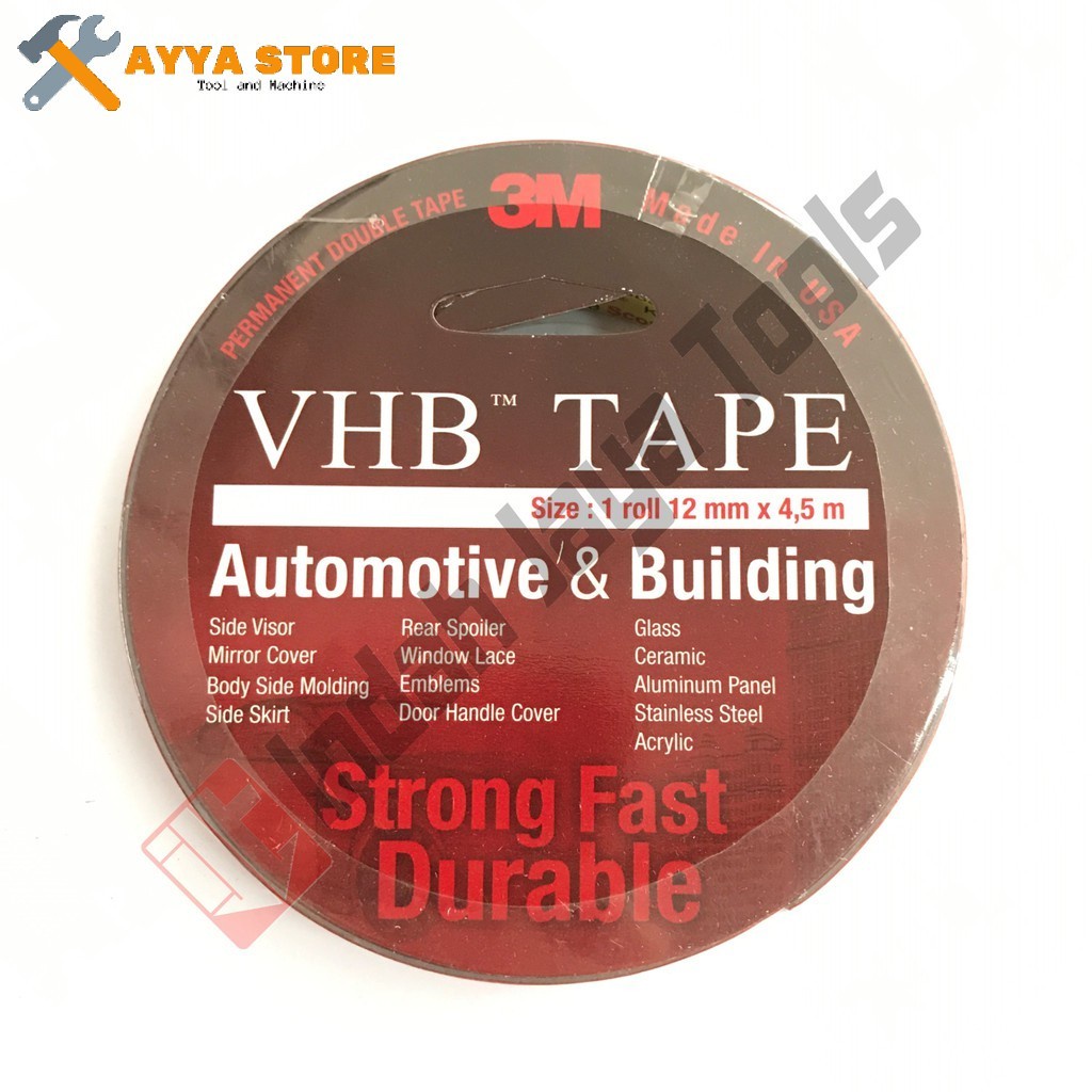 

Double Tape VHB 3M ORIGINAL 12mm x 4.5mm Busa Perekat Ayya