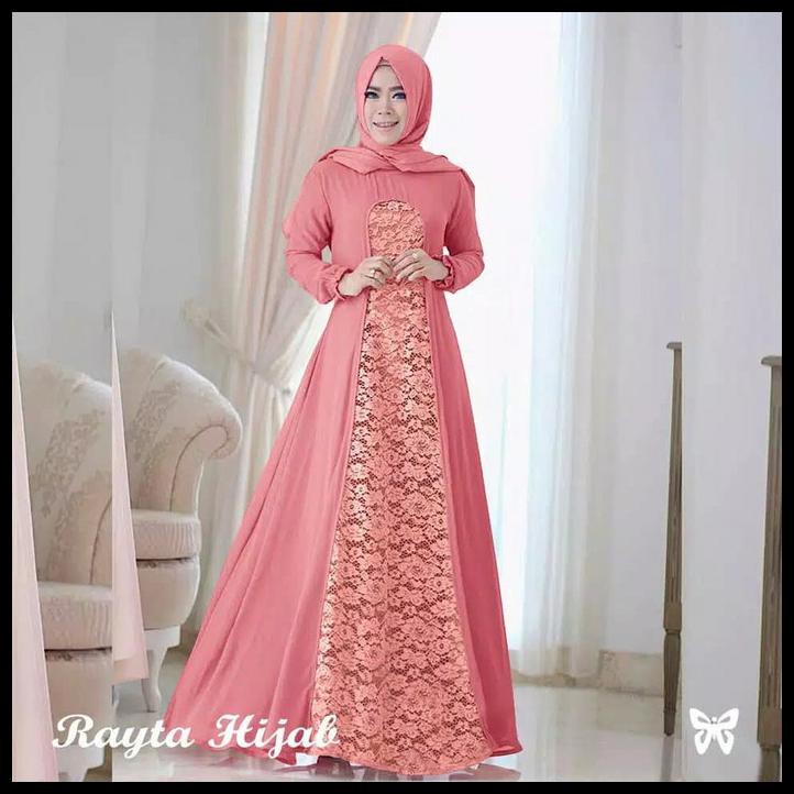 BAJU GAMIS SYARI MUSLIMAH FASHION MUSLIM WANITA CEWEK MODERN TERBARU - MAROON