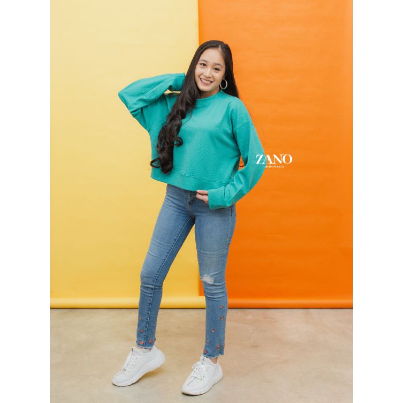 ZANO BASICS Sweater Crop Caribbean