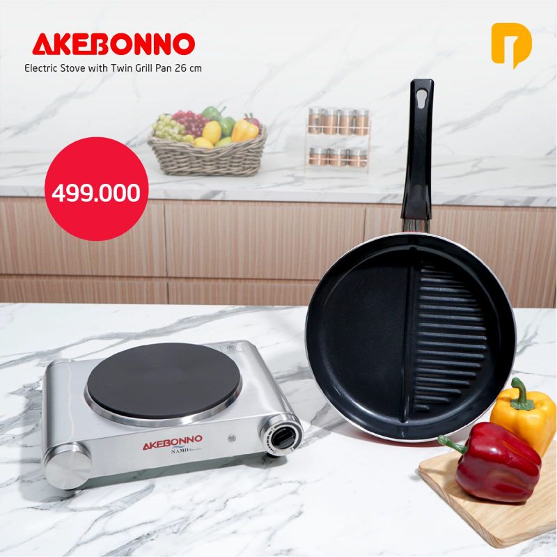 KOMPOR LISTRIK PORTABLE WATT KECIL ELECTRIC STOVE AKEBONNO ANTI SLIP