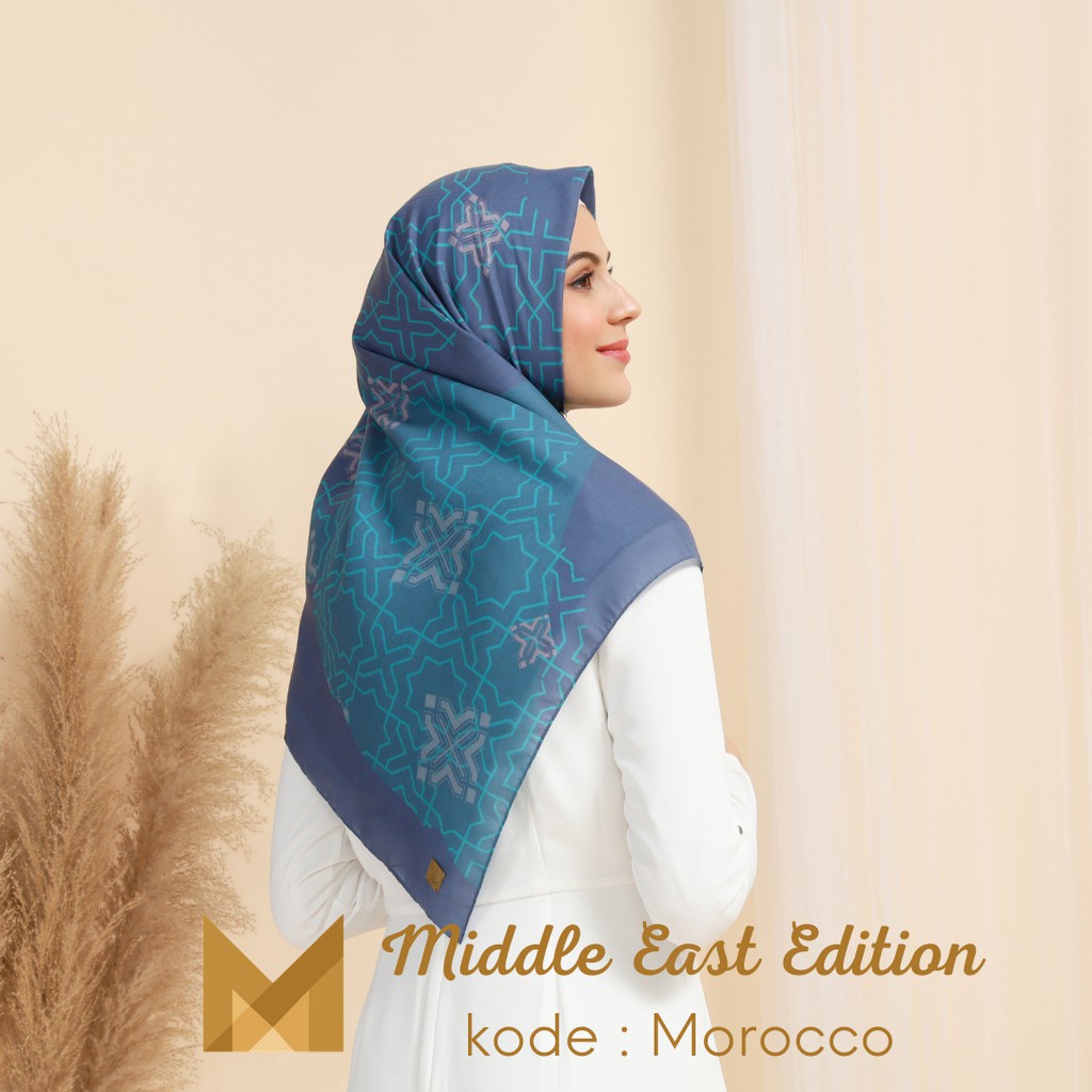 Meirista Hijab Middle East Edition Morocco | Kerudung Segi Empat Lasercut Segiempat Voal Premium Printing/Jilbab