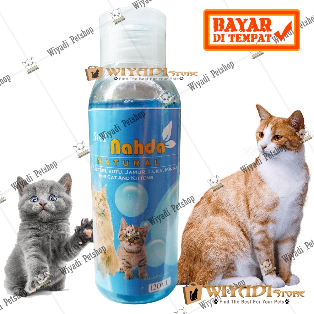 Shampoo Nahda 5 in 1 120ml -  Anti Kutu Jamur Kudis  Gatal Minyak Melembutkan Kulit Kucing Kitten