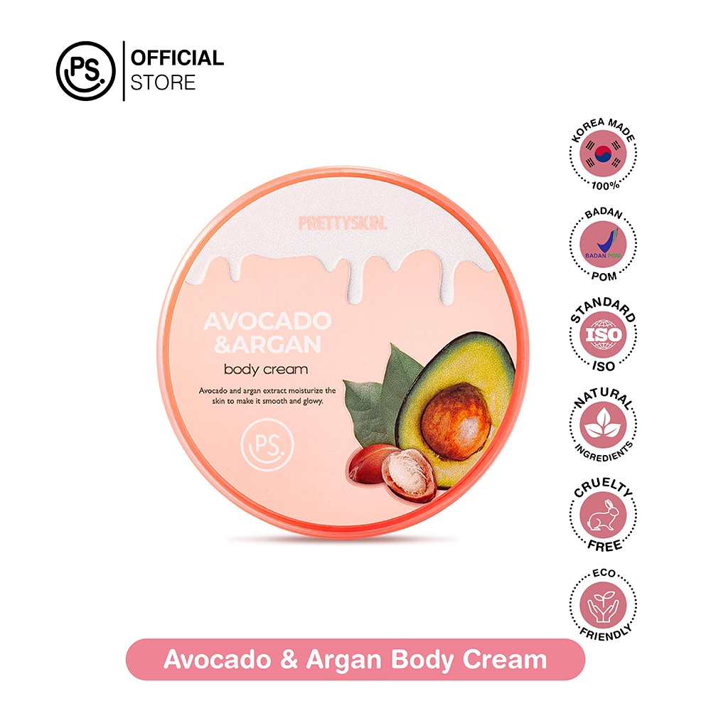 PRETTY SKIN Avocado &amp; Argan Body Cream 300ml