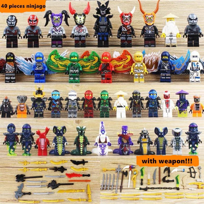 Mainan Lego Anak 40pcs Ninjago LegoING Figure Set Building Blocks Ninja Snake LIoyd Garmadon Legion