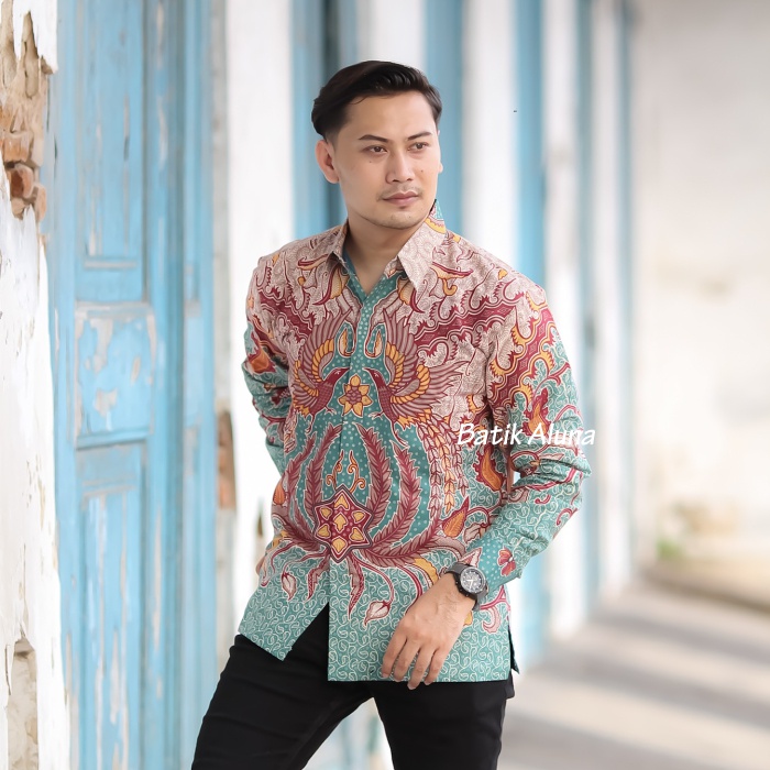 Batik Pria Atasan Premium Baju Lengan Panjang Solo Lapis Furing Pabrik Batik Aluna PCW 069