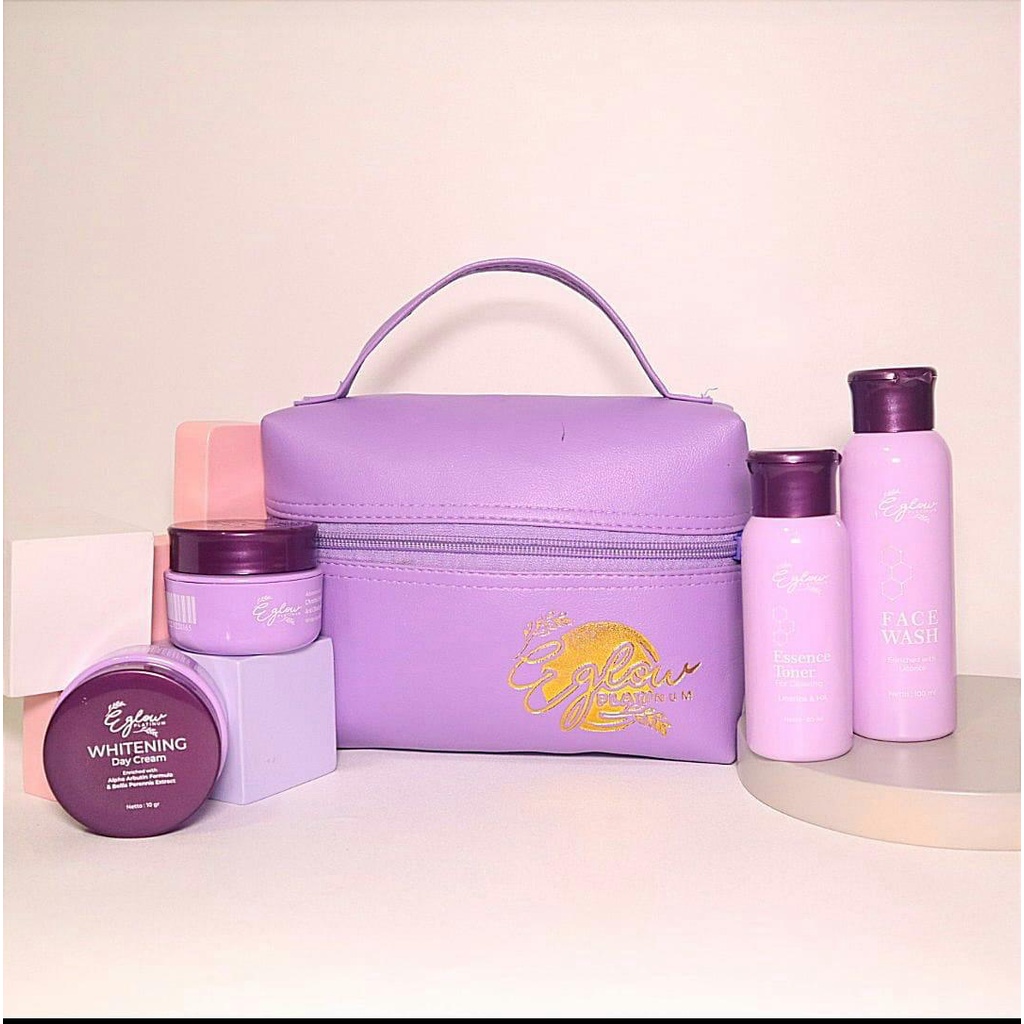 E Glow Paket Perawatan Wajah Original BPOM / Paket E Glow Lengkap / Eglow Whitening - Eglow  Acne - 