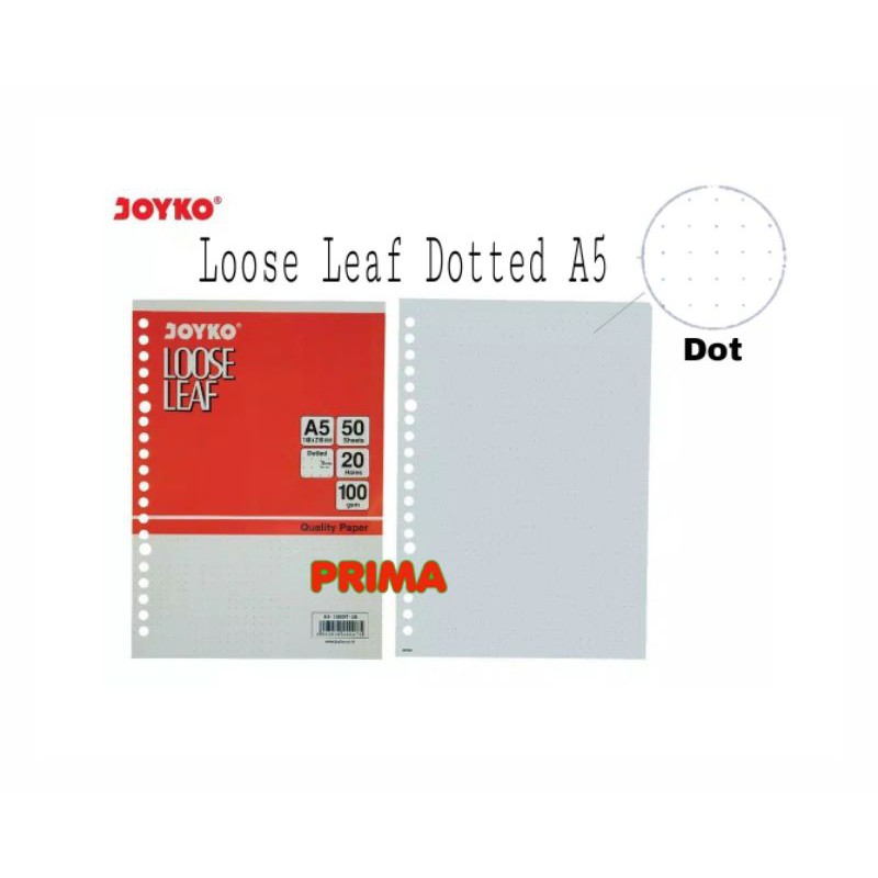 

LOOSE LEAF DOTTED A5 JOYKO isi 50 Lembar