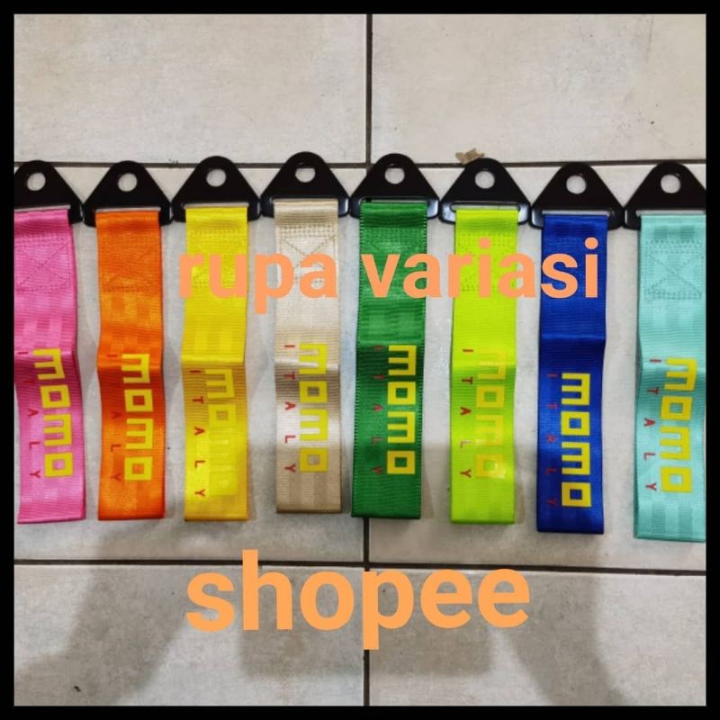 towing strap tali kain derek mobil / motor universal merah biru hitam mugen trd momo