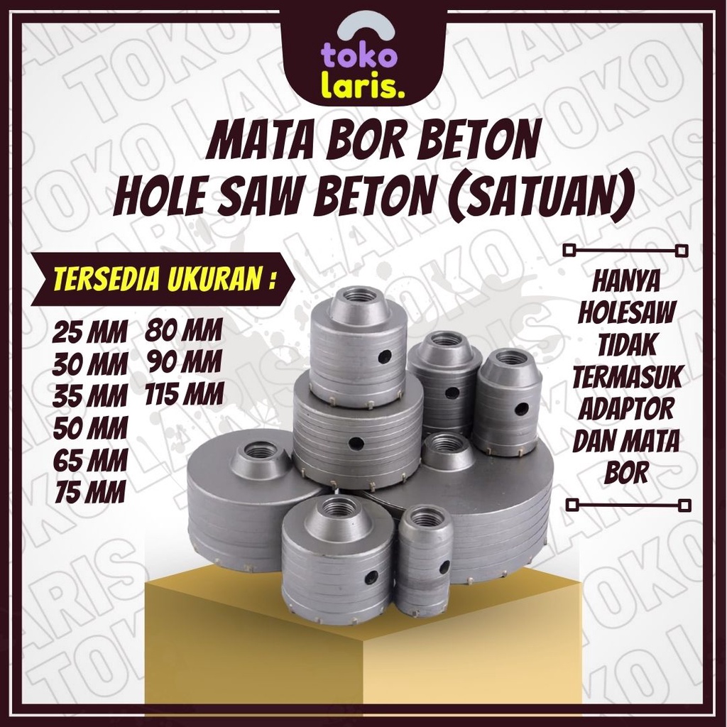 Jual Mata Bor Hole Saw Holesaw Beton Pelubang Tembok Pipa Selang AC Set