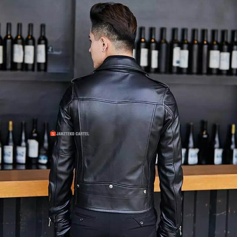 JNK x ICARDI - Jaket Pria Leather Premium Original Branded Bahan Semi Kulit Sintetis Viena Cowok Laki Laki Remaja Dewasa Anak Muda Kekinian Terbaru 2021 Import Distro Jacket Mens Style Biker Long Sleeve Zipper Slim Fit Waterproof Slim Fit Motor Touring