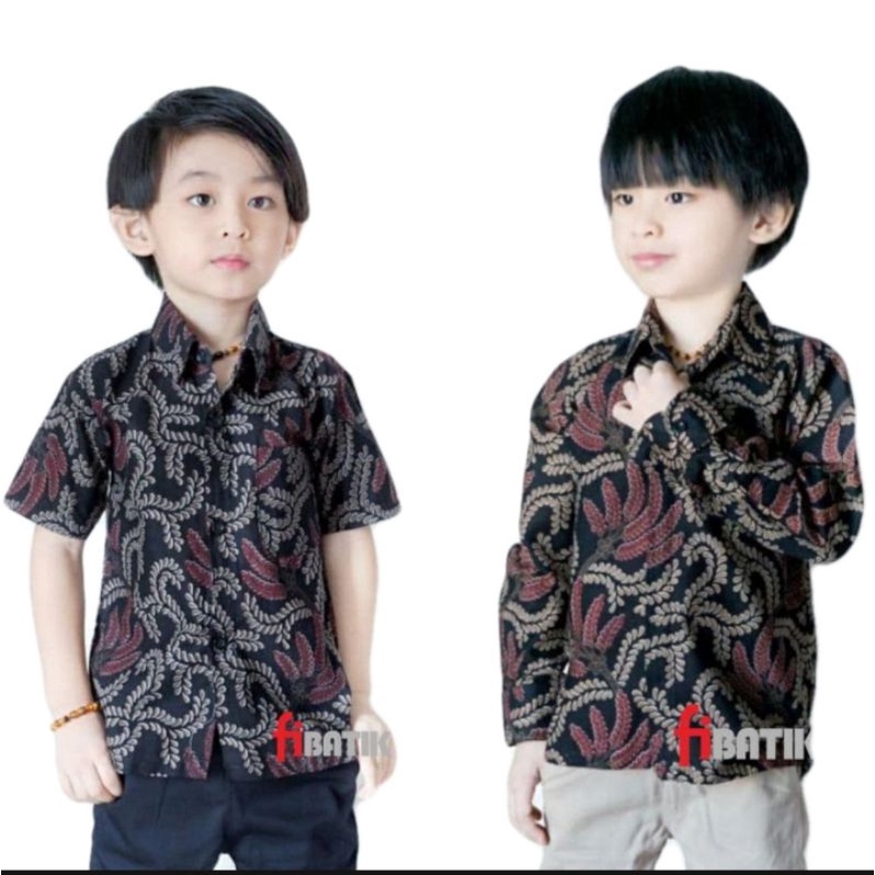 Couple Batik Ayah Dan Anak Laki-laki // Kemeja Batik Pria Dewasa Dan Anak Cowok Motif Kawung Sage//Hijau Sage