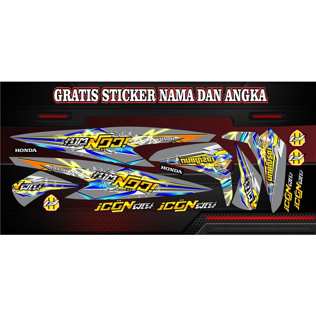 Striping Sticker Motor Honda Beat 2020 2021 Motif Simple Keren