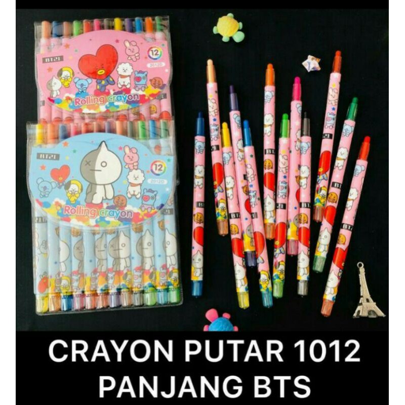 

crayon putar 12warna bts bt21