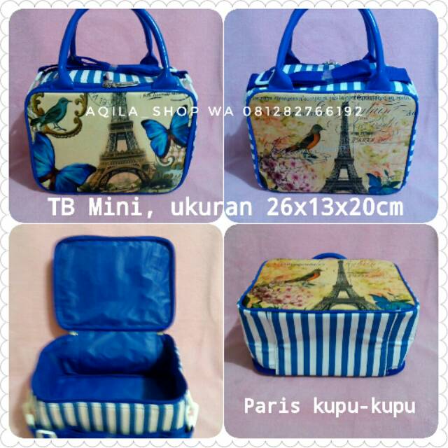 Jual Travel Bag Mini Kanvas Paris Kupu Kupu Shopee Indonesia