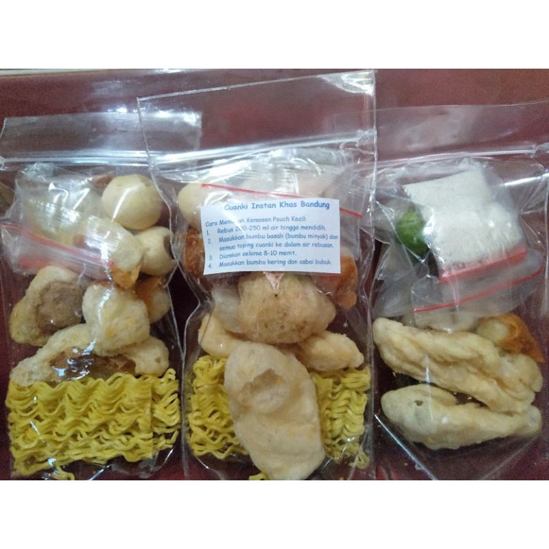 Baso Aci, Seblak, Cuanki Instan (pouch kecil)