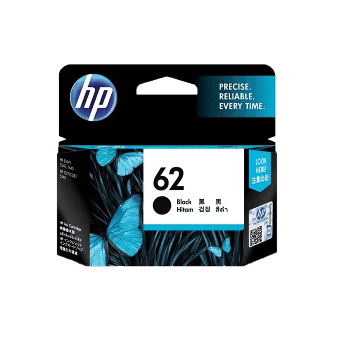 Tinta HP 62 Black / Hitam Original Cartridge - C2P04AA - Officejet OJ 200, 250