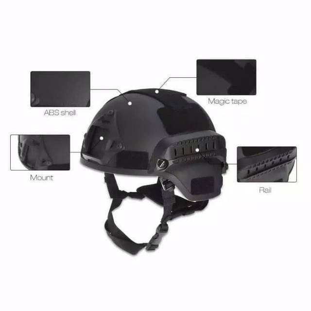 Helm tactical HITAM BY EMERSON MICH 2000 HIGH GRADE/helm army outdoor