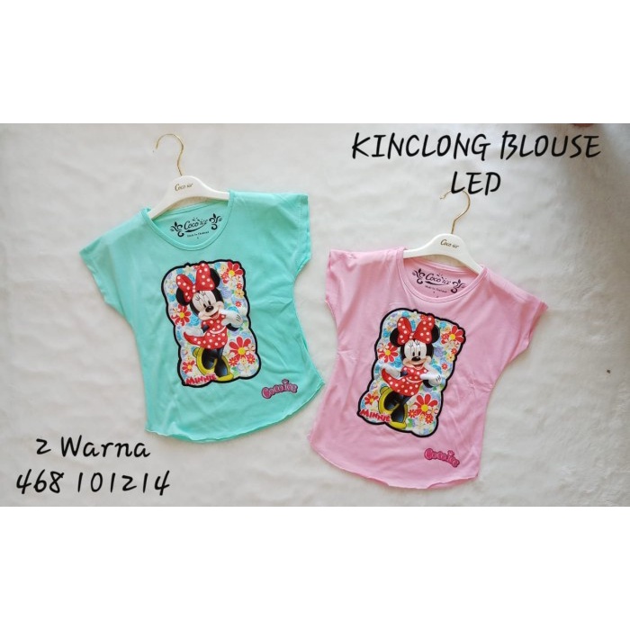 Kaos Anak Perempuan Nyala Baju Karakter Cewek Lol Mickey Minnie Mouse Lampu Coco Ice