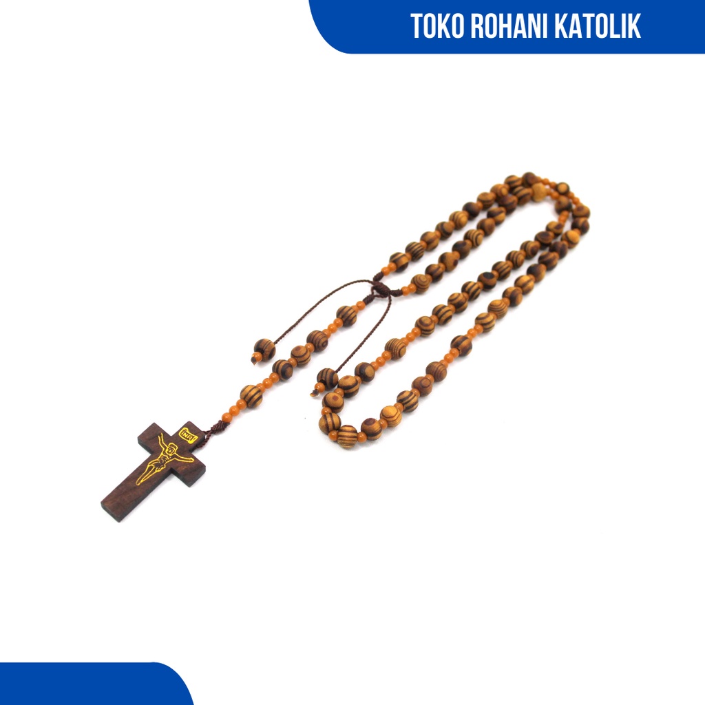 KALUNG ROSARIO KAYU LURIK / KALUNG ROSARIO KATOLIK / ROSARIO KATOLIK MURAH / KALUNG SALIB ROSARIO PRIA