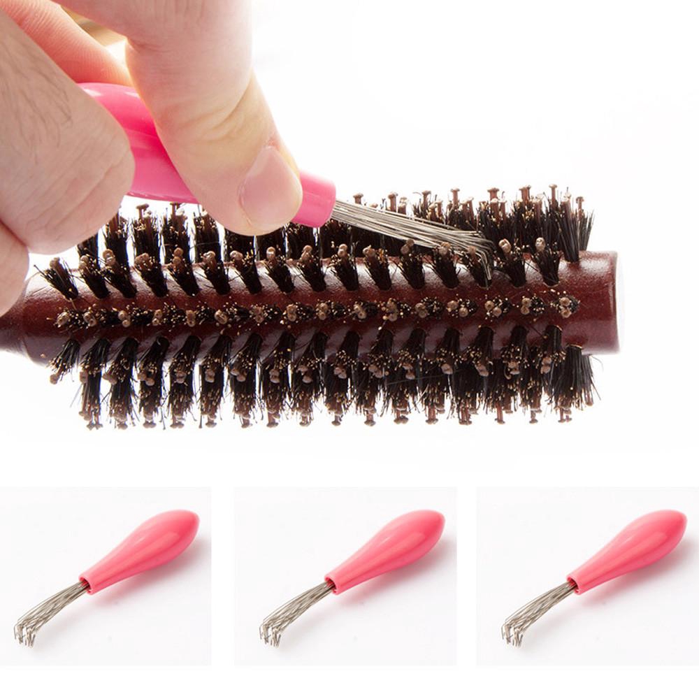 Comb Hair Brush Cleaner Embedded Tool Salon Home Pick Plastic Handle