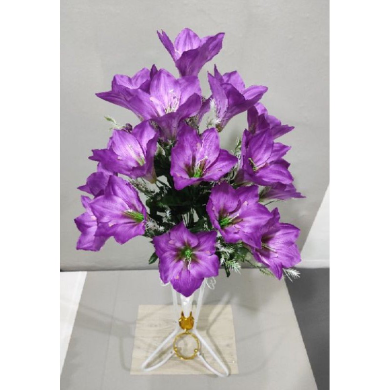 (Bunga saja) Bunga artificial anthurium, Amarilis, Aron panda, Bunga Lilly bunga sudut-Amarilis ungu