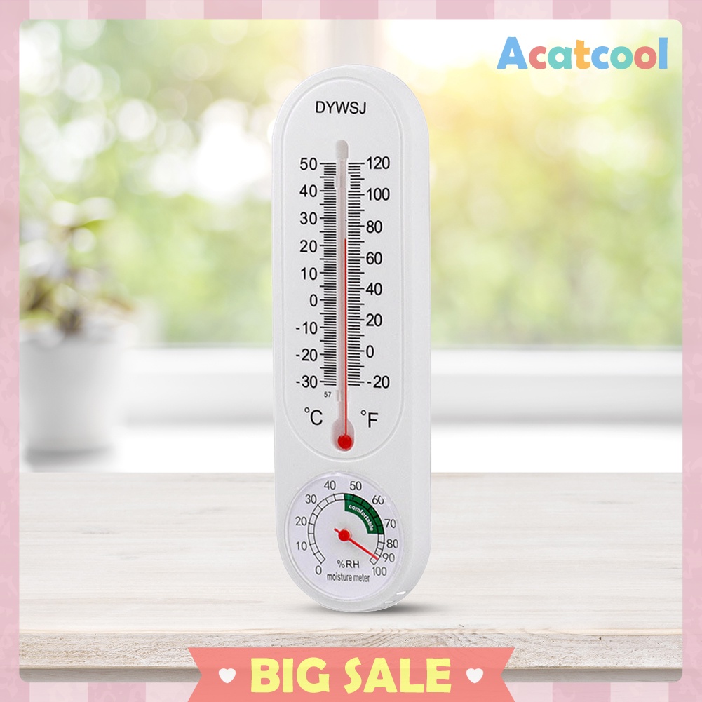 Wall Thermometer Indoor Outdoor Mount Garden Greenhouse Home Humidity Meter