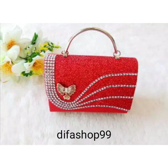 TAS PESTA KUPU MODEL CLUCTH DAN SELEMPANG TERKESAN MEWAH DAN ELEGAN READY DERA SHOP99