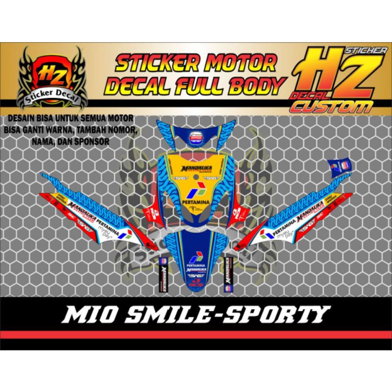 YAMAHA MIO SMILE-SPORTY PERTAMINA MANDALIKA RACING STRIPING FULL BODY MIO SMILE-SPORTY