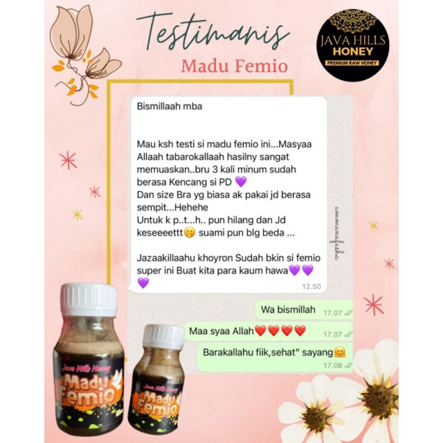 MADU FEMIO / JAVAHILLS HONEY / MADU WANITA