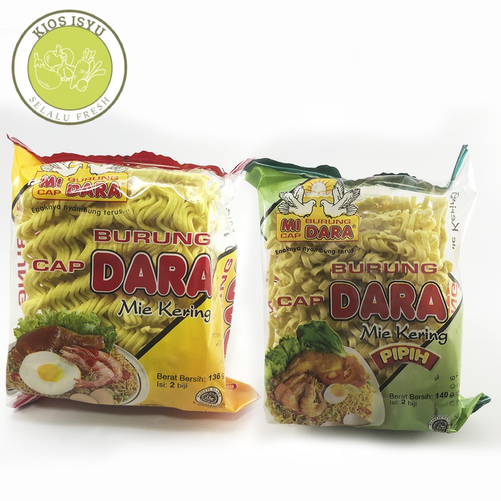 

Mi Cap Burung Dara Mie Kering / Mie Kering Pipih