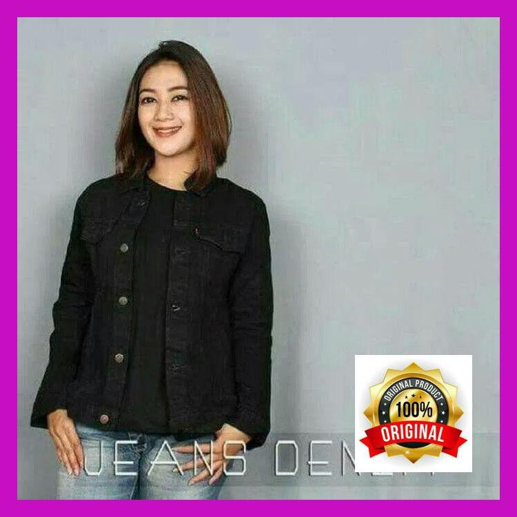 Jaket Levis/Jeans Wanita Hitam Premium/Jaket Murah