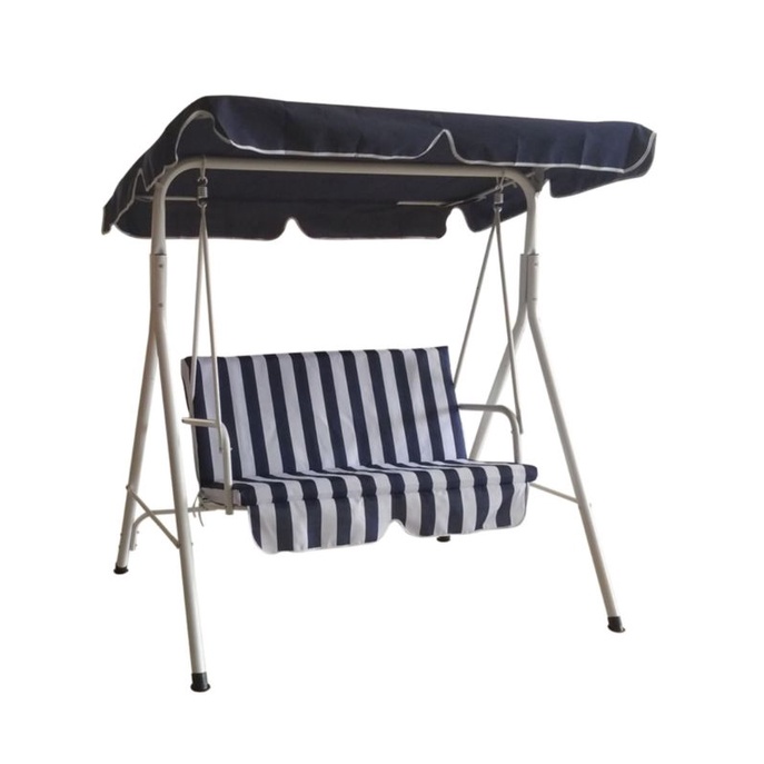 SOLEIL Kursi Ayunan 2 Dudukan/Swing Chair Stripe PutihBiru New Arrival