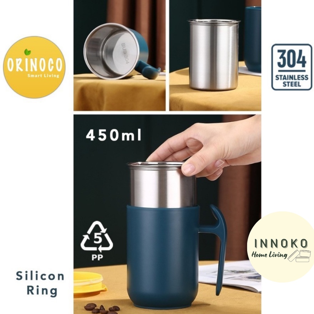 Orinoco Gelas Mug Stainless Steel 304 Tahan Panas 450ML OR-0333-2