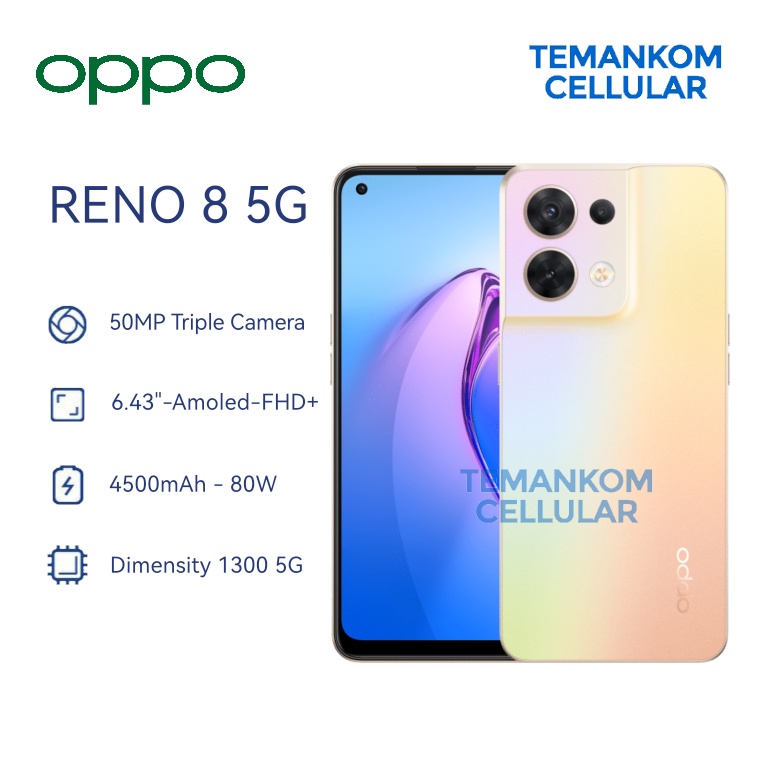 Oppo Reno 8 5G 8/256 13GB 8GB+5GB RAM 256GB Internal Garansi Resmi