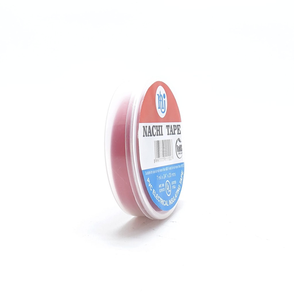 Nachi Isolasi Kabel Listrik PVC Warna MERAH 20M Kualitas PREMIUM