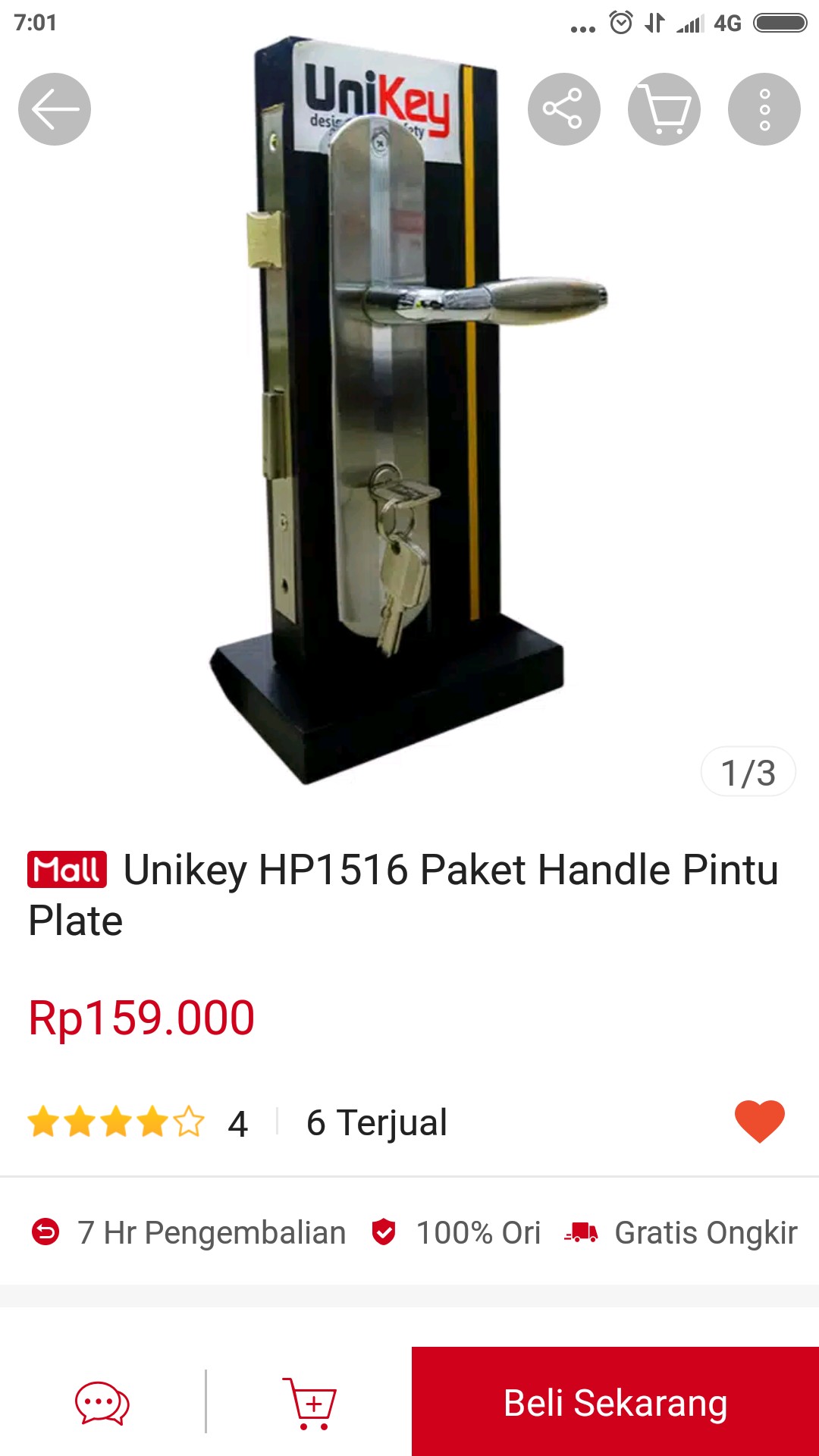 Unikey Hp1516 Paket Handle Pintu Plate
