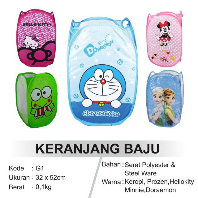 Keranjang Baju Kotor Lipat Motif Berkarakter Laundry Bag Laundry Basket